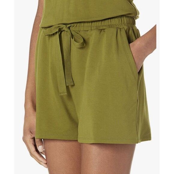 Daily Ritual Women L Romper Jumpsuit Green Olive Supersoft Sleeveless - Picture 6 of 8